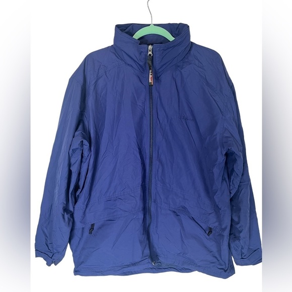 L.L Bean Sweater Mens Size L Blue Pullover Convertible Hooded Full Zip - Picture 1 of 10
